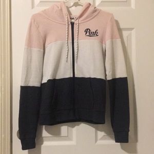 PINK Pink, White, And Grey Jacket